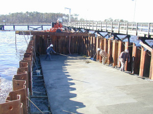 Construction and Installation of boat ramp, pier, and mooring bollards