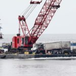 Crofton Diving performs salvage of tractor trailer off the the Chesapeake Bay Bridge Tunnel.