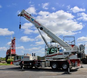 Crofton Crane Rental & Rigging's new 75-ton Hydraulic Truck Crane arrives at facility in Portsmouth, VA.