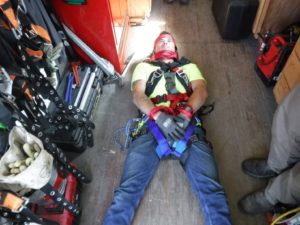 Crofton performs rescue simulation on 100' cofferdam at Conowingo Dam.