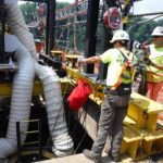 Crofton performs rescue simulation on 100' cofferdam at Conowingo Dam.